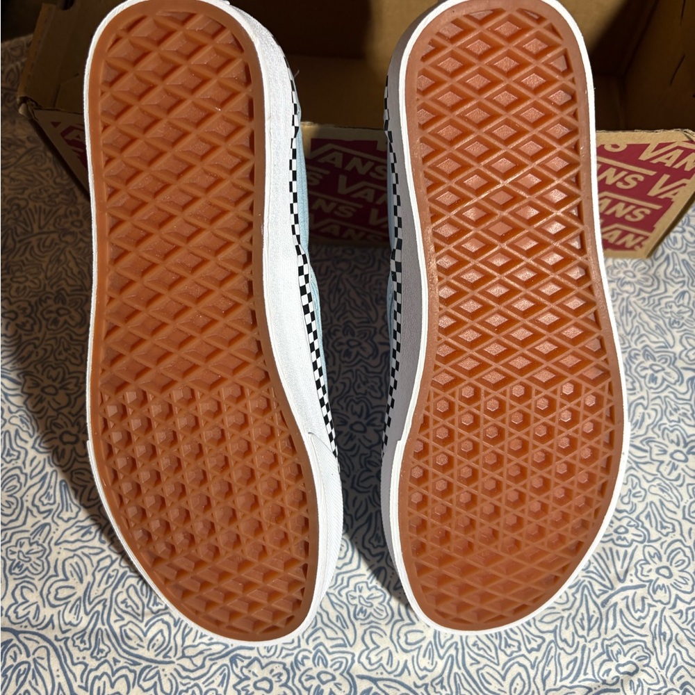 Vans Blue Slip-On Sneakers Canvas Casual - Picture 3 of 4